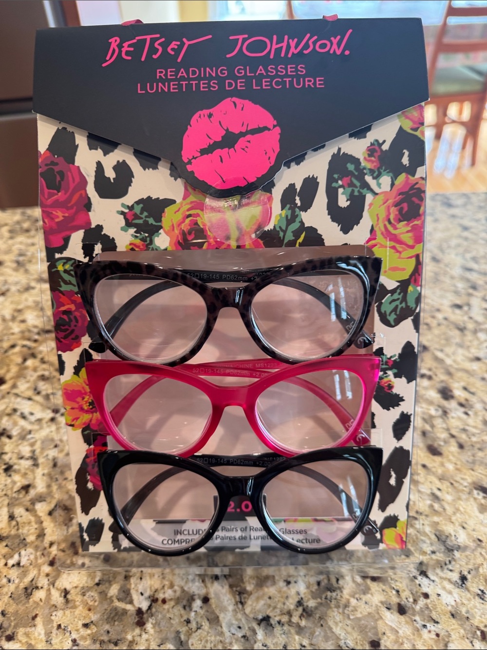 Three-Pack Cat Eye Reading Glasses — Black, Hot Pink, Tortoise NWY